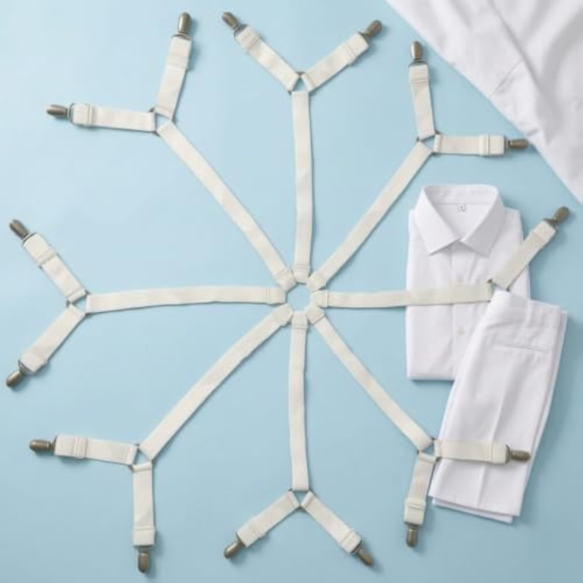 Adjustable Bed Sheet Straps with Clips Elastic Sheet